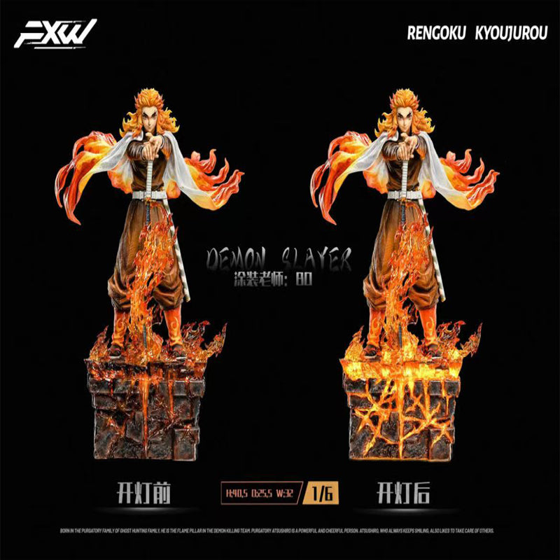[In Stock] FXW Studio - Flame Hashira Rengoku Kyojuro LED [BD Variants] GK Resin Statue