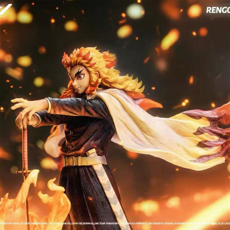 [In Stock] FXW Studio - Flame Hashira Rengoku Kyojuro LED [BD Variants] GK Resin Statue